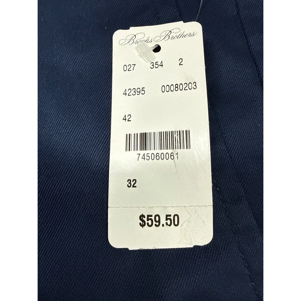 Brooks Brothers Chino Shorts Mens 32 Navy Blue Stretch Flat Front 100080203